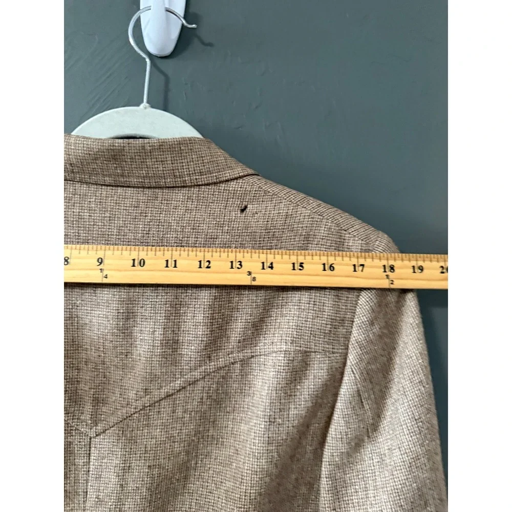Pendleton High‎ Grade Western Wear Mens Wool Blazer Tan Brown Check 42 Vintage